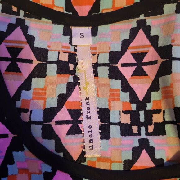 Uncle Frank Dress Womens Small Geometric Pattern Retro Mod Sleeveless Shift - Picture 6 of 6